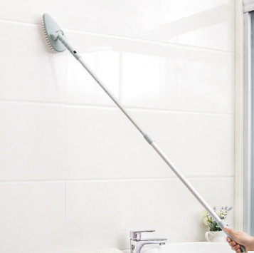 Triangular retractable bathroom floor long handle floor brush